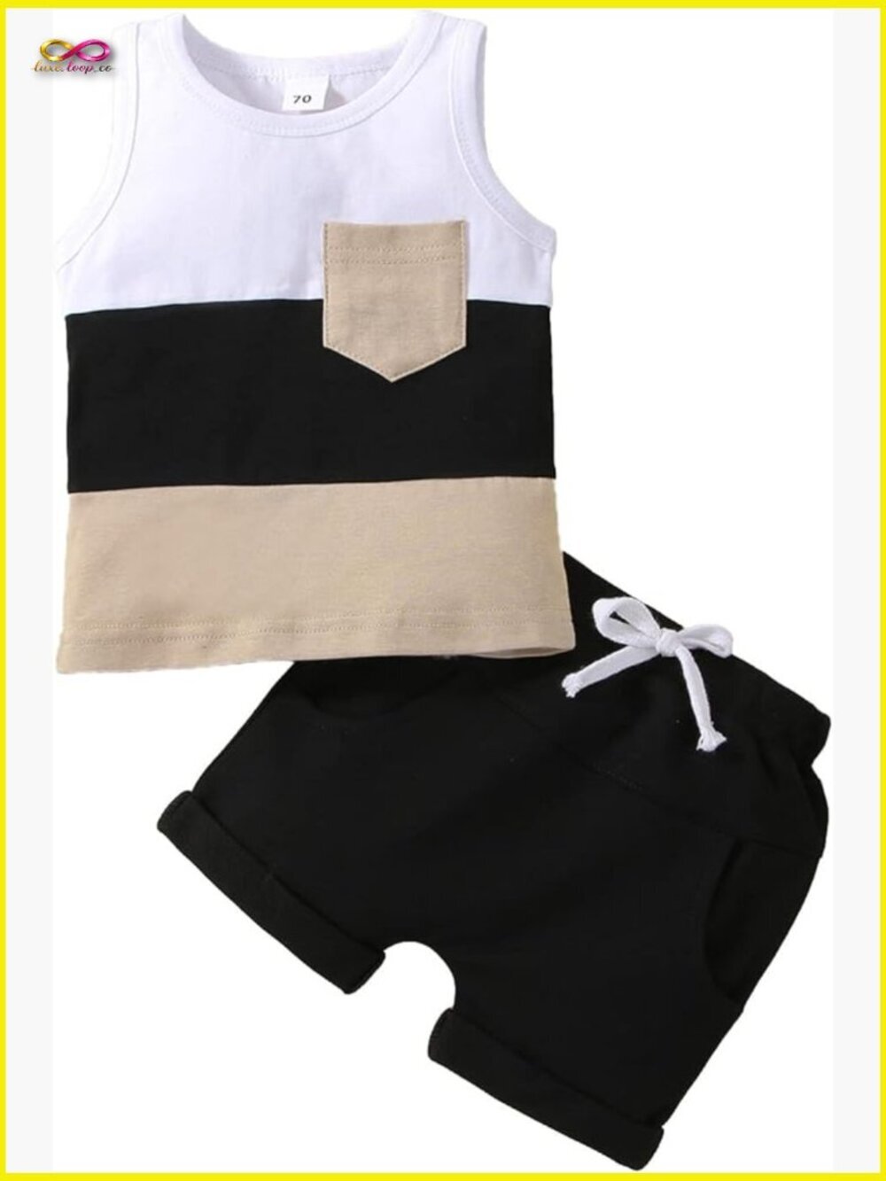 Toddler Boy Sleeveless Tank & Shorts Set Summer Outfit Cotton Blend Soft - Picture 1 of 7